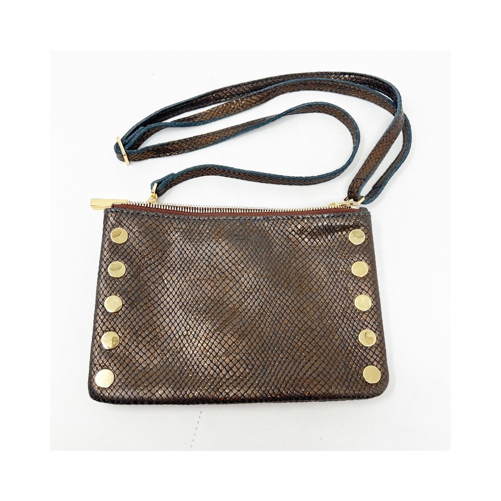 Hammitt Crossbody Clutch Purse Bronze Red Brown Gold Clutch Zip Studs NEW RARE